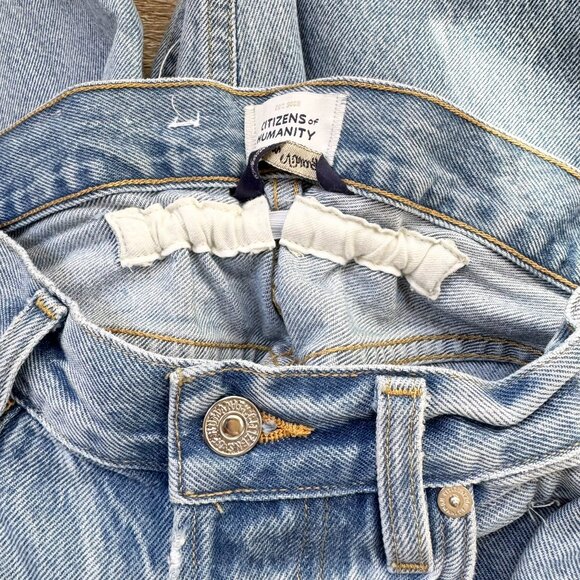 Citizens of Humanity Gwendoline Scrunch Wide Leg Jeans Dakota Blue 24 - Picture 8 of 17